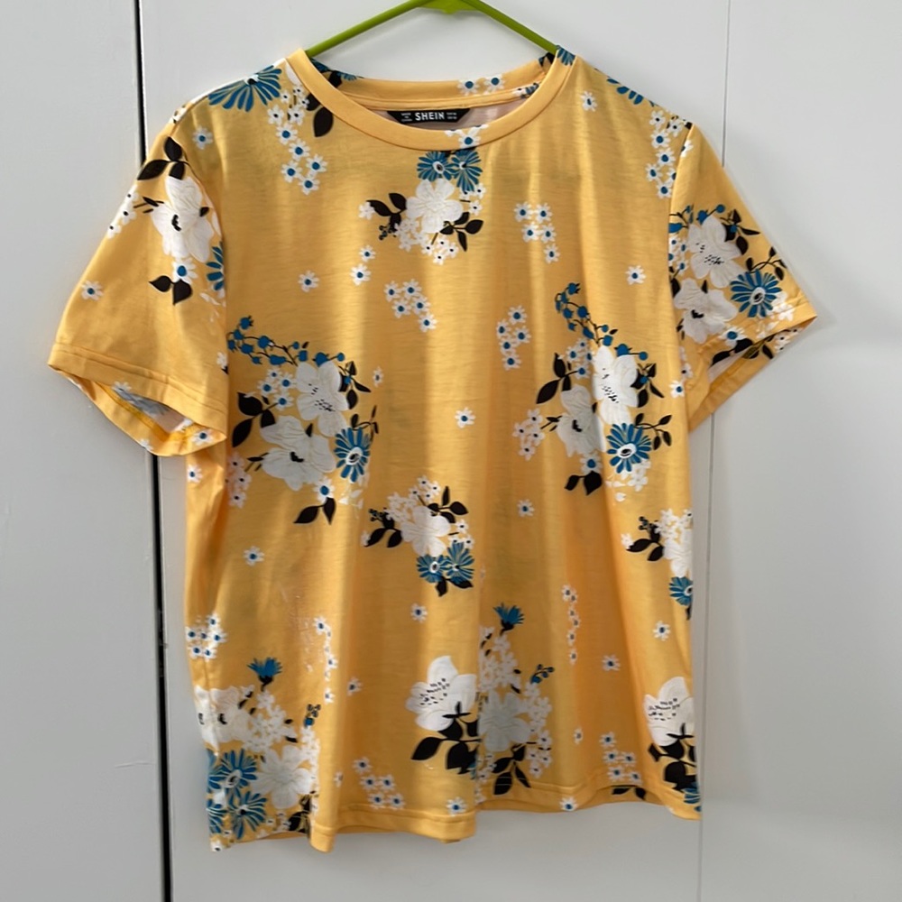 Yellow Floral Shein shirt